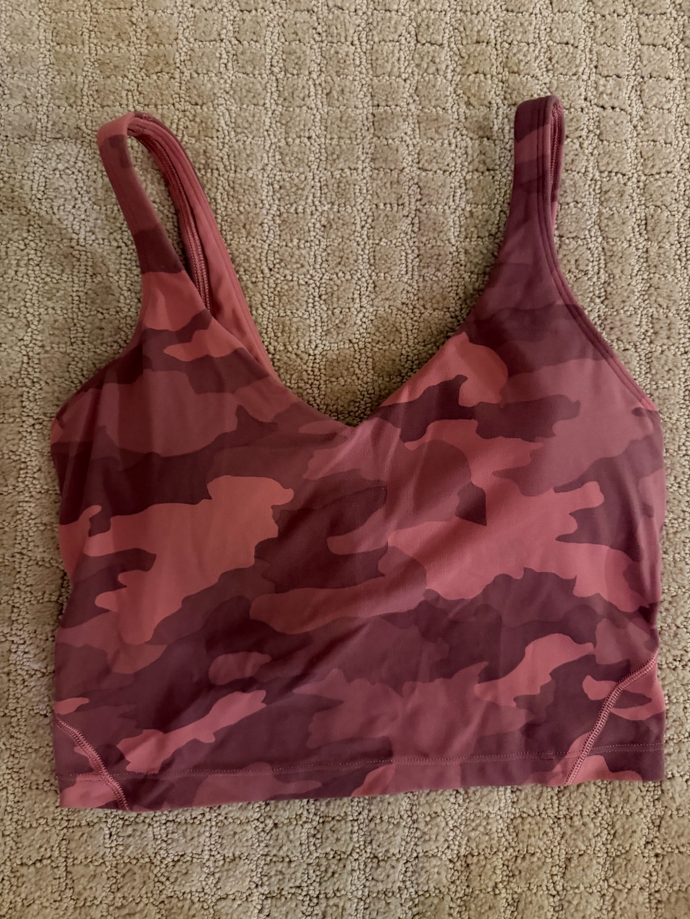 Lululemon Women's Camo Bralette — Rose/Burgundy